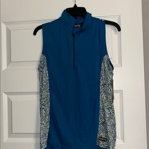 🐴 Kerrits Ladies Sleeveless Riding Top NWT 🐴 1/4 zip cooltek Ocean Blue